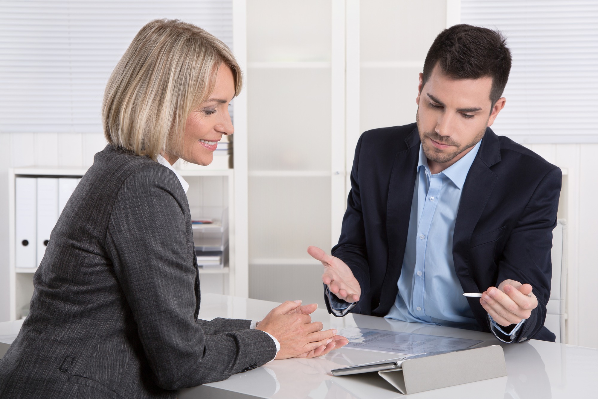 Business man and client in a meeting